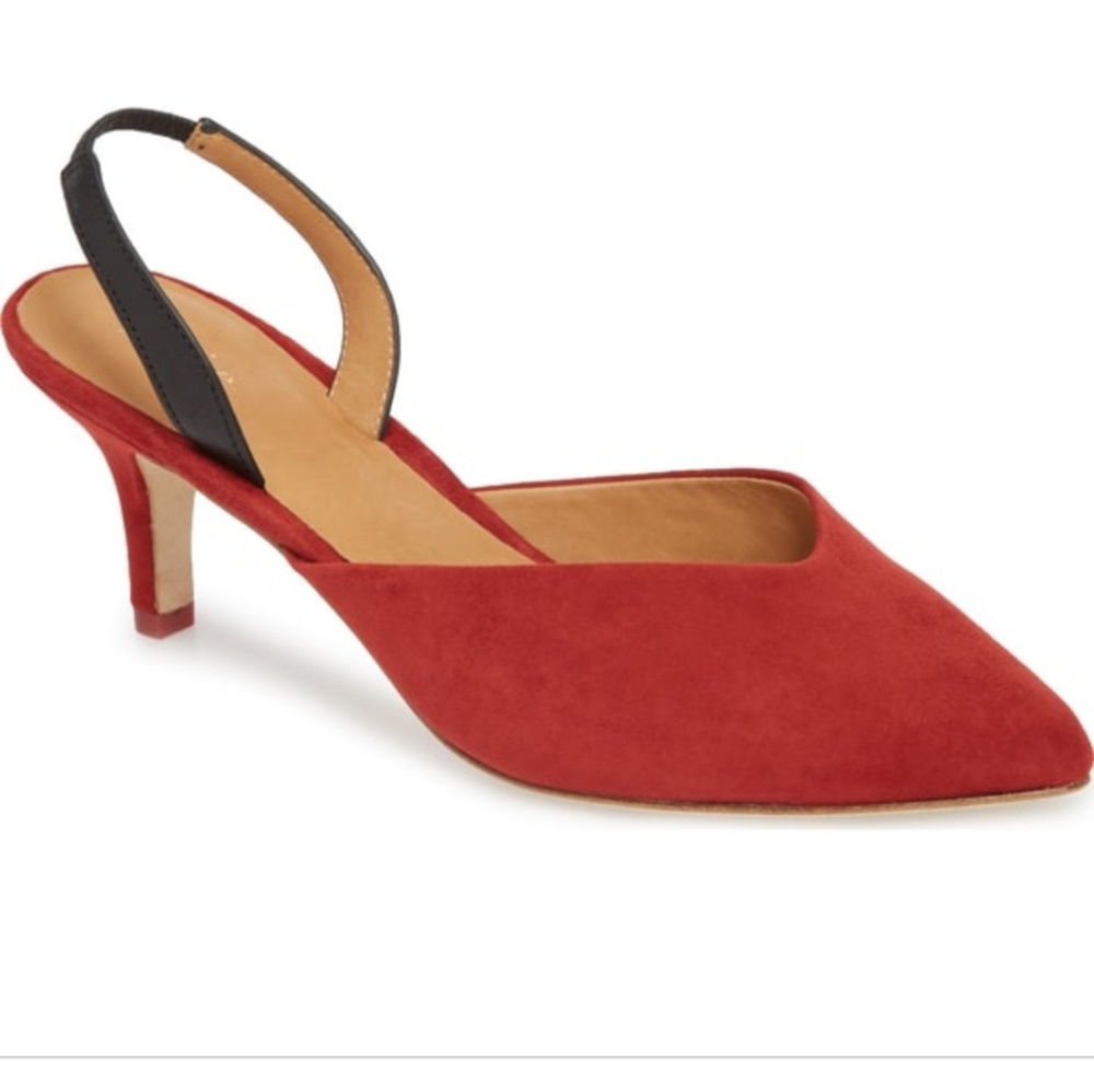 Joie red suede slingback. Purchased at full price - Picture 2 of 8